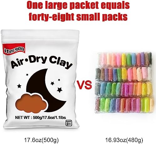 ifergoo 500g Brown Air Dry Clay, 1.1LBS DIY Creative Modeling Clay for Kids - Image 5