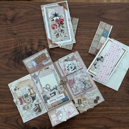 XINPOCUT Sweet Love Folio,Assembly kit mini Project,Folio Booklet Craft Kit, Junk Journal Kit, Scrapbooking Supplies, Journaling Decor, Mini Folio Writer Folder Project, Arts & Crafts Gifts by Unknown