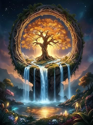 Tree of Life Needlepoint Stamped Cross Stitch Kits for Beginners Adults by TaeYsck