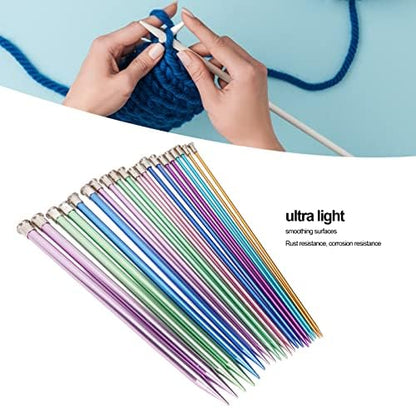 Aluminum Knitting Needles Set, 25cm, Colored Metal, Single Pointed, 10 Pairs, 20 Pieces, 10in, for Scarves Hats Sweaters - Image 4