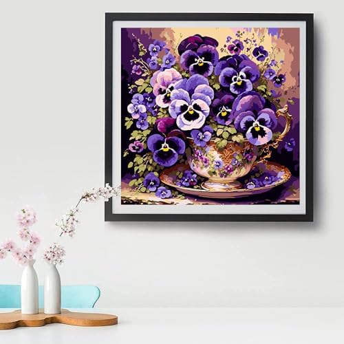 VIGEGU Flower Paint by Numbers Kit for Adults - Butterfly Orchid Paint by Number for Beginner DIY Adult Paint by Number Kits on Canvas,Oil Number Painting Kits for Home Decor 16x16inch - Image 6