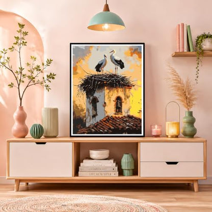 NXIKYO Old Church Paint by Number for Adults Beginners, Rustic Bell Tower Adults Paint by Numbers Kits on Canvas, DIY Oil Painting Acrylic Paints for Home Wall Art Decor(16x20inch) - Image 7
