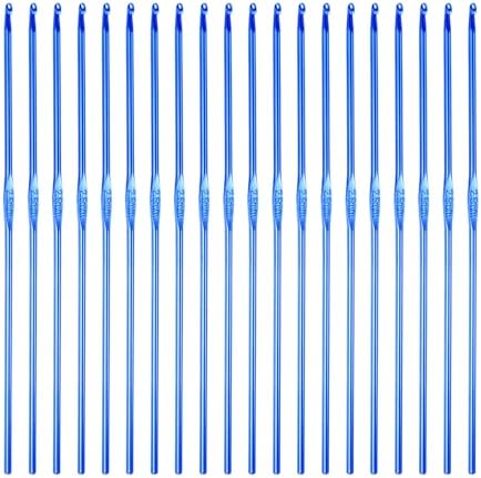 uxcell 20Pcs Aluminum Crochet Hook 2.5mm Knitting Needles for DIY Craft Yarn Blue by uxcell