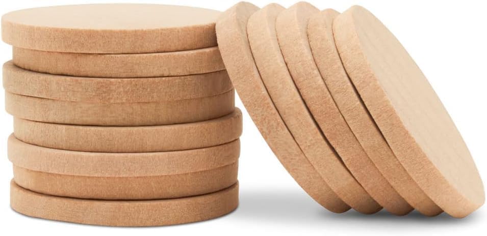 Wood Discs and Blank Tokens for Crafts, 3/4 x 1/8 inch Wooden Coins, Pack of 500 Unfinished Wood Circles, by Woodpeckers by Woodpeckers