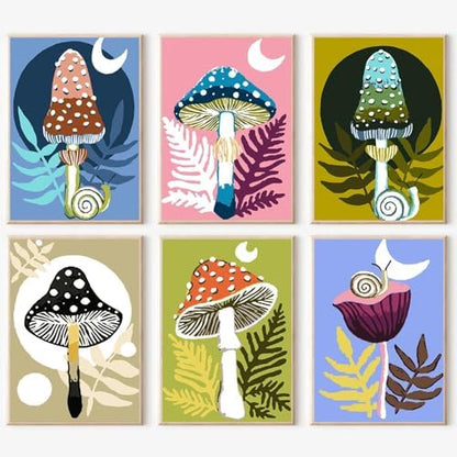 YALKIN Paint by Numbers for Adults and Kids Beginner, Painting by Number Kits On Canvas,Without Frame DIY Color Oil Painting Acrylic Paints,Home Wall Decor（6 Pack 8x12 in） by YALKIN