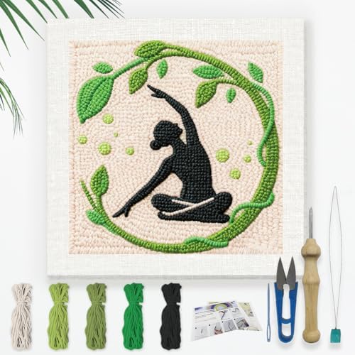 DOODLREAM Zen Yoga Punch Needle Kit for Beginner 9.4" x 9.4" by Doodlream