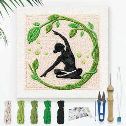 DOODLREAM Zen Yoga Punch Needle Kit for Beginner 9.4" x 9.4" by Doodlream