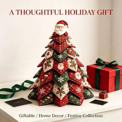 Christmas DIY Felt Tree Sewing Kit, 3D Hand‑Made Quilted Christmas Tree Craft Kit with Reindeer Ornament, DIY Xmas Decor Kit for Adult Beginner Home Holiday Decoration - Image 4