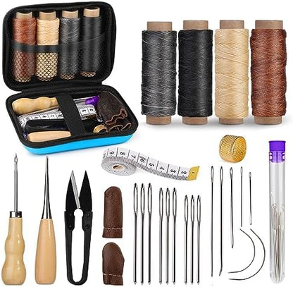 Leather Sewing Kit Leather Stitching Kit with Sewing Awl Waxed Thread by MORFEN