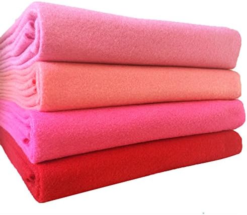 4pcs Thick 1.4mm Soft Felt Fabric Sheet Assorted Color Felt Pack DIY Craft Sewing Squares Nonwoven Patchwork (92x90cm Pink) - Image 6