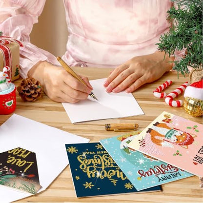 Saillong 24 Pack Christmas Diamond Painting Greeting Cards with Envelopes - Image 2