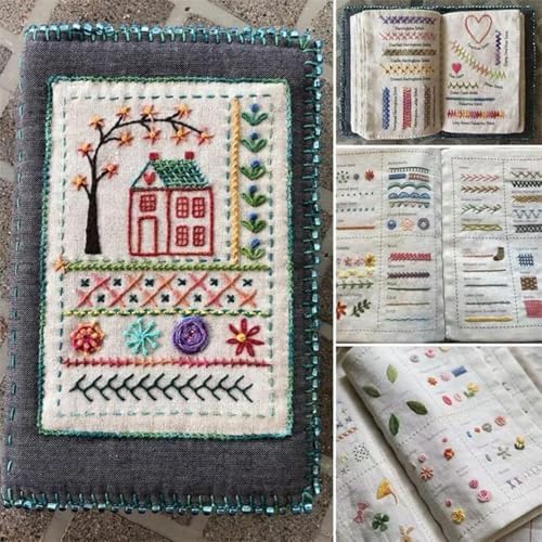 CGHABNJEQ 86-Piece Embroidery Stitch for Adults & DIY Craft Lovers, Complete DIY Sewing Set for Beginners, Fabric Pages with Floral Motifs, Portable Crafting Tool, Creative Gift - Image 2