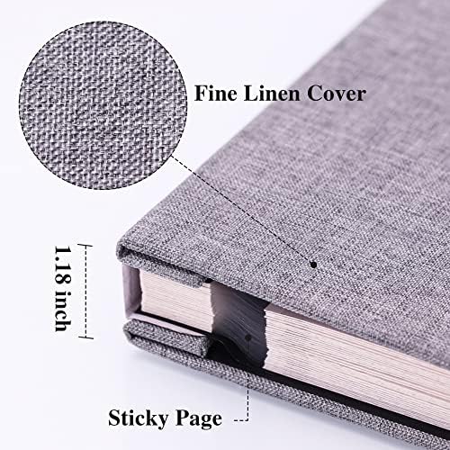 Vienrose Large Self Adhesive Photo Album with Window 11x10.6 60 Pages Grey - Image 3