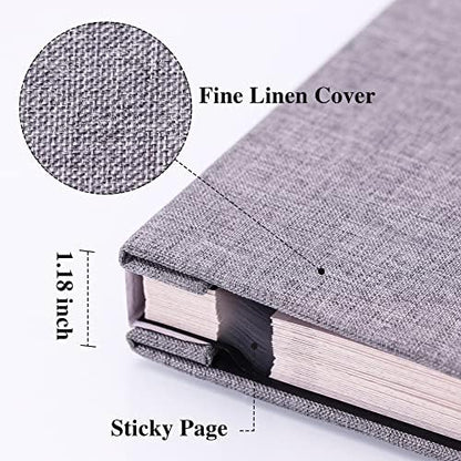 Vienrose Large Self Adhesive Photo Album with Window 11x10.6 60 Pages Grey - Image 3