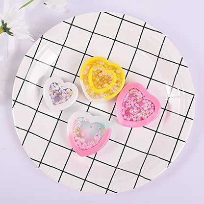 Resin Shaker Silicone Molds, Heart-Shaped Quicksand Silicone Molds Resin Casting Molds Epoxy with PVC Sheets and Colored Beads for Jewelry Making - Image 7