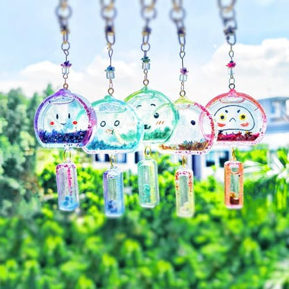 FUNSHOWCASE Wind Chimes Resin Shaker Molds Set Keychain Charms Pack of 68 Epoxy Silicone Trays Precision Tip Applicator Bottle Kit Bundle - Image 6