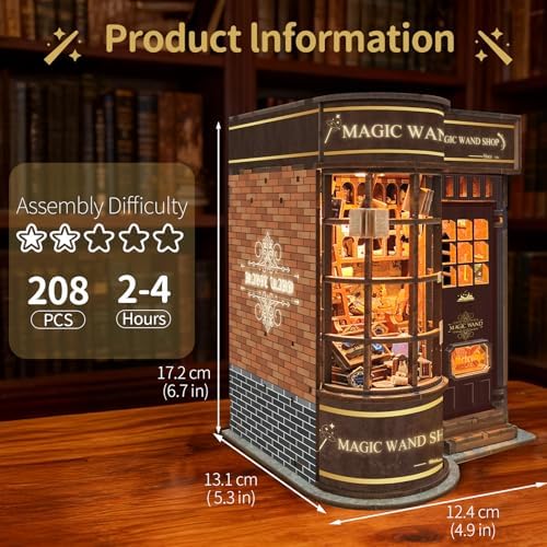 BELEEV Book Nook Kit for Adult and Teens,3D Wooden Puzzle(Magic Wand Store) - Image 3