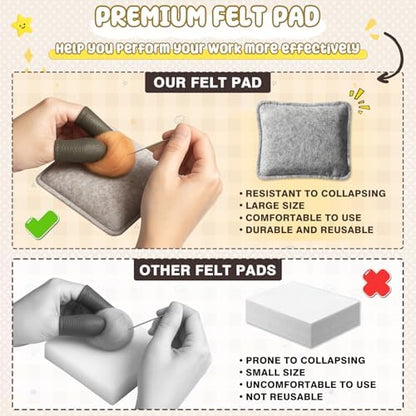 KIDS KING Needle Felting Kit for Beginners & Adults – 6 Piece of Shiba Inu Plush Dolls DIY with Instruction, Material Tools: Wool, Needles, Felting Pad, Arts & Craft Set for Handicraft Beginners - Image 5