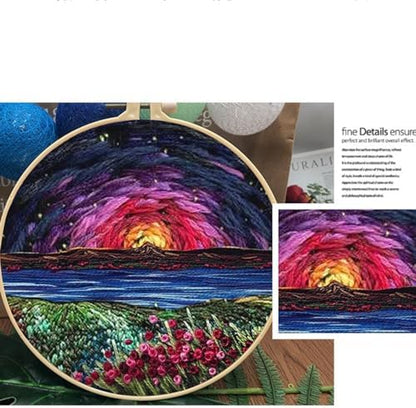 JRYYR Friendship Gifts Beginner Embroidery kit for Adults,Embroidery Kits for Beginners DIY Cross Stitch with Patterns and Instructions (The Beauty of The Evening) - Image 3