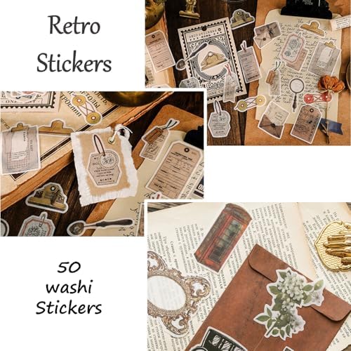 Vintage Aesthetic Scrapbook Supplies Kit with Scrapbook Paper, Stickers, Bookmarks for Scrapbooking, DIY Albums, Junk Journals, Bullet Journals, Dark Academia Aesthetic Decor (Dark3 149 Pcs) - Image 5