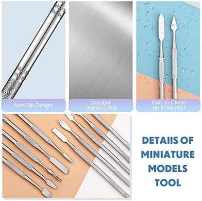 Honoson 5 Pcs Miniature Sculpting Tools, Double-Ended Steel Modeling - Image 3