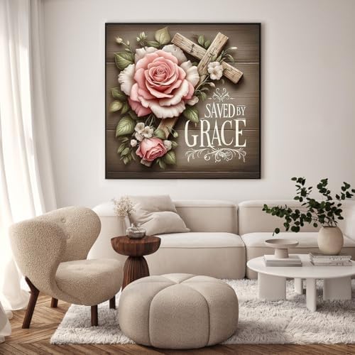 Paint by Numbers Kit for Adults, Christian Cross Painting, 16 x 20 Inch - Image 2