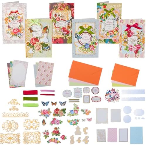 AHANDMAKER Handmade Greeting Card Making Kits, DIY Thank You Card Set Flowers Theme Paper Envelopes Cards Stickers for Christmas Thanksgiving Mother's Day Birthday Gifts Crafts Decorations by AHANDMAKER