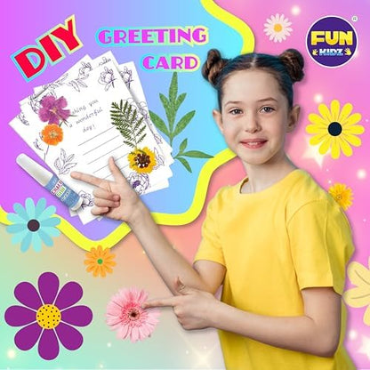 Creative Flower Press Kit for Kids, FunKidz 9 Layers Wooden Pressed Flowers Plants Art with Frames DIY Set Make Bookmarks Decorate Cards Craft Gift for Girls Boys - Image 2