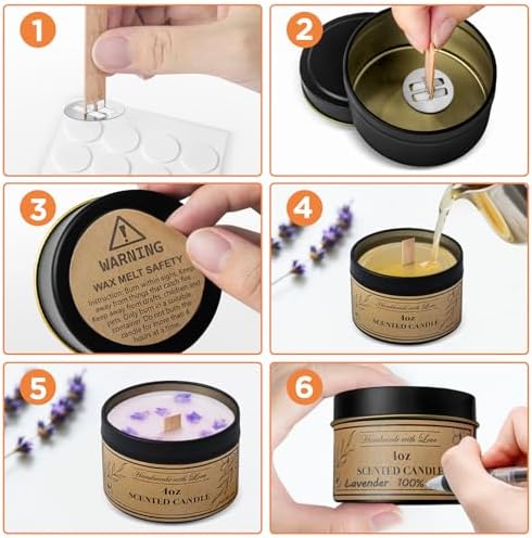 4oz Candle Tins with Lids, Candle Making Kit for Small Business - Image 5