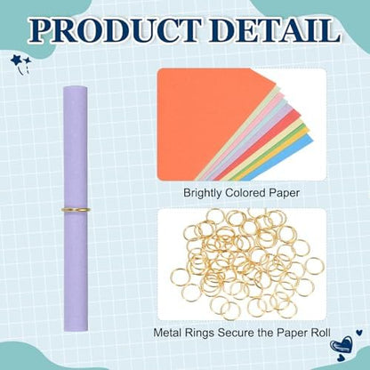 MECCANIXITY 100Pcs Message Paper Scrolls 7x14cm Lucky Wishing Purple - Image 3
