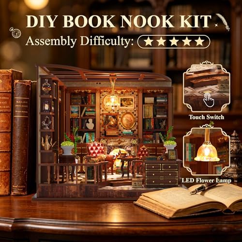 SUNNINO Book Nook Kits for Adults, DIY Miniature Dollhouse Kit - Image 2