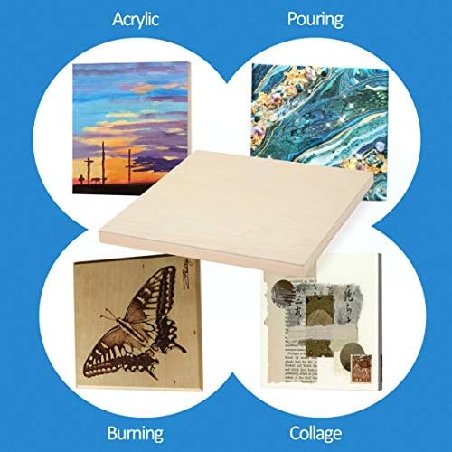 Falling in Art 4 Pack 12x12’’ Unfinished Birch Wood Panels Kit for Painting - Image 2