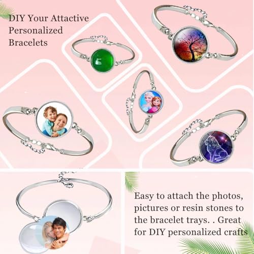 45pcs Pendant Trays Set with Cabochon Glass, Round - Image 5