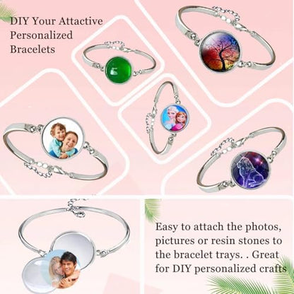 45pcs Pendant Trays Set with Cabochon Glass, Round - Image 5