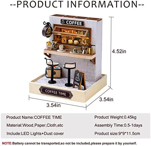 CUTEROOM DIY Doll Room Miniature Furniture Wooden House Kit-Coffee Shop - Image 2