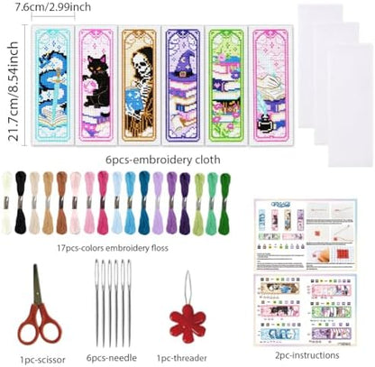 ORIGACH 6 Set Fantasy Tarot Cross Stitch Bookmark Kit for Beginner - Image 2