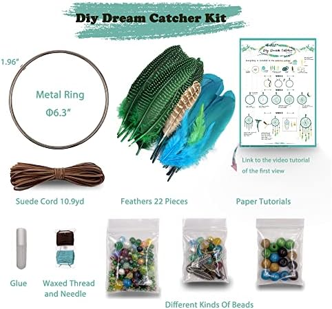 DIY Dream Catcher kit,Crafts for Adults,Moon Design Dream Catchers,Feather Hanging with Star and Moon.DIY Kits for Bedroom Wall Décor,Directions - Image 2