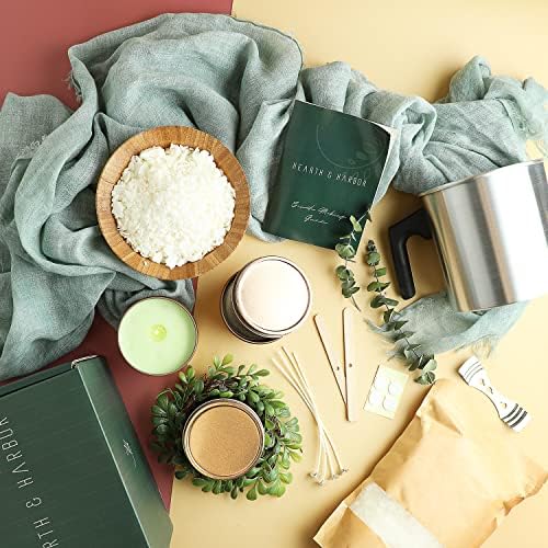 Hearth & Harbor Organic Soy Candle Making Kit for Adults, DIY Crafts, Complete Candle Making Supplies Include Natural Soy Wax, Tins, Pot, Wicks & More – Gift Idea, Perfect Home Decor – 1 Lbs - Image 3