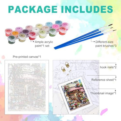 Paint by Numbers Kit for Adults, Flower Shop Number Painting, 16 x 20 Inch - Image 4