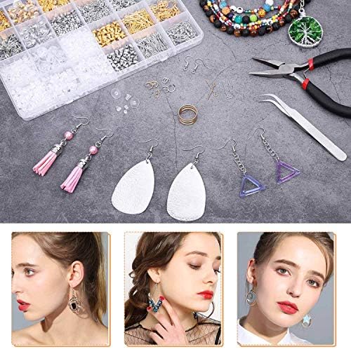 Anezus Earring Making Kit with Earring Hooks Findings, Earring Backs Posts, Jump Rings for Jewelry Making Supplies, 2320Pcs - Image 7