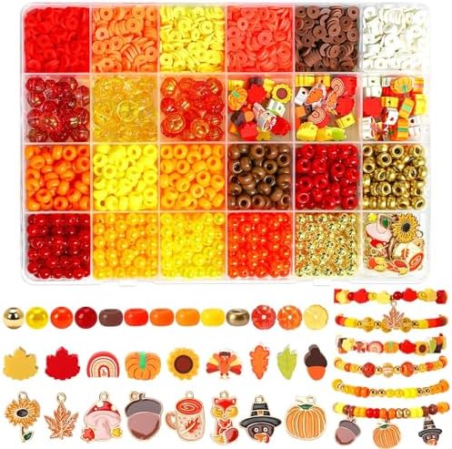 UPINS 2100Pcs Fall Bracelet Making Kit Beads for Thanksgiving Jewelry Making by UPINS