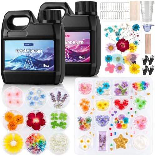 KISREL Epoxy Resin Kit 16OZ with Keychain Earring Molds, Tools for Beginner by KISREL
