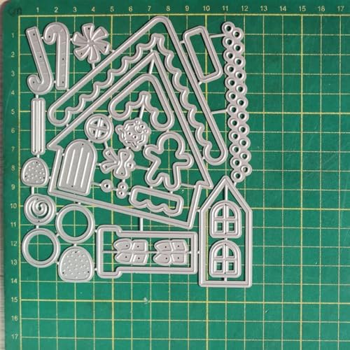 Scrapbooking Die-Cuts, Christmas Metal Cutting Dies for Card Making, Paper Craft Punch Template, Background Embossing Stencils, DIY Album Décor(Christmas Candy House-12.3x14.1cm) - Image 7