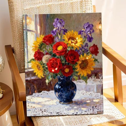 XTCIXAL Paint by Numbers Kit for Adults, Flowers, 16X20 Inch - Image 2