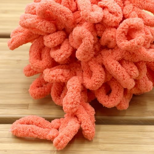 JubileeYarn Fun Finger Loops Yarn - Living Coral - 3 Skeins - Image 3