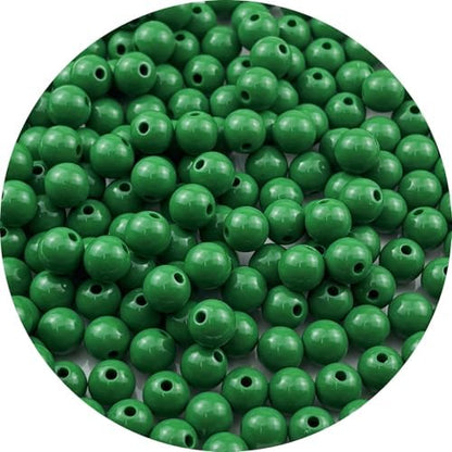 200pcs Acrylic Round Beads for Crafts 10mm Resin Candy Color Spacer Beads with Hole for Jewelry Making Sewing Crafts Decoration Necklaces Bracelets Earrings Supplies(Dark Green) by Unknown