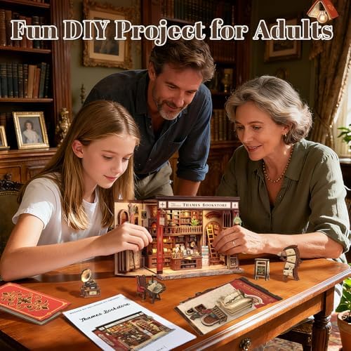 Fsolis Book Nook Kit - 3D Wooden Puzzles for Adults - Image 6