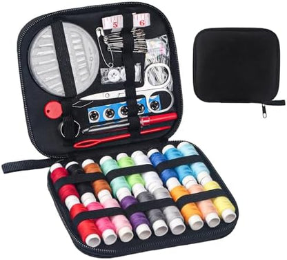 JANREAY Travel Sewing Kit with Accessories for Beginners, Equipped with Thread Rolls, Needles, Yarn, Thimble, Tape Measure by JANREAY