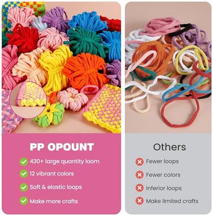 PP OPOUNT Weaving Loom for Kids & Adults, 432 Craft Loops Pot Holder Kit - Image 4