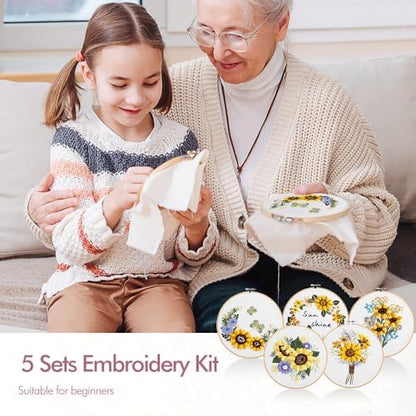 wtisan 5 Pack Embroidery kit for Beginners Adults DIY Starter Kit - Image 5